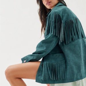 UO Willie Faux Suede Fringe Jacket